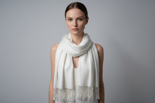 Load image into Gallery viewer, Solid White Pashmina Scarf
