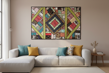 Load image into Gallery viewer, Large Black Embroidered Textile Wall Art
