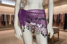 Load image into Gallery viewer, Coin Belly Dance Hip Scarf – Adjustable Party Dance Belt (or Top)
