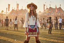 Load image into Gallery viewer, Blue Sari Patchwork Crossbody Bag
