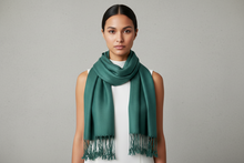 Load image into Gallery viewer, Solid Green Pashmina Scarf
