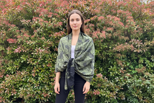 Load image into Gallery viewer, Green and Black Camels &amp; Elephants Pashmina Shawl

