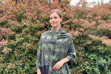 Load image into Gallery viewer, Green and Black Camels &amp; Elephants Pashmina Shawl
