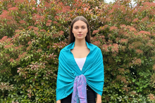 Load image into Gallery viewer, Firozi w/Pink Pashmina Shawl
