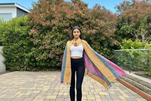 Load image into Gallery viewer, Gold, Green, Pink, and Purple Pashmina Shawl
