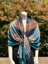 Load image into Gallery viewer, Double Sided Multicolored Plaid Pashmina Shawl
