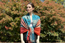 Load image into Gallery viewer, Double Sided Multicolored Plaid Pashmina Shawl

