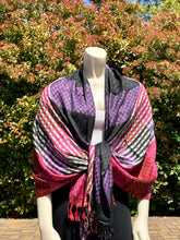 Load image into Gallery viewer, Double Sided Multicolored Plaid Pashmina Shawl
