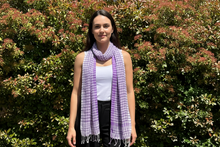 Load image into Gallery viewer, Purple Gingham Cotton Scarf
