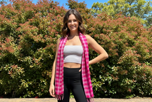 Load image into Gallery viewer, Pink Plaid Cotton Scarf
