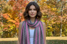 Load image into Gallery viewer, Pink and Black Maggi Scarf
