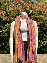 Load image into Gallery viewer, Berry Striped Cotton Scarf
