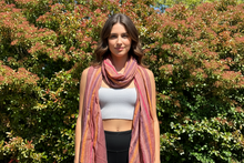 Load image into Gallery viewer, Berry Striped Cotton Scarf
