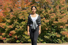 Load image into Gallery viewer, Black Peace Sign Pashmina Shawl Wrap
