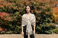 Load image into Gallery viewer, Beige and Cream Shawl
