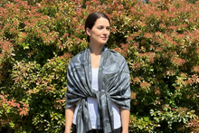 Load image into Gallery viewer, Abstract Black and Gray Shawl w/Shapes
