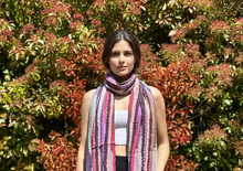 Load image into Gallery viewer, Pink Desert Stripe Scarf Wrap
