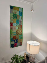 Load image into Gallery viewer, Medium Green Patchwork Textile Wall Art
