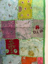 Load image into Gallery viewer, Medium Green Patchwork Textile Wall Art
