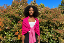 Load image into Gallery viewer, Double Sided Hot Pink Pashmina Shawl
