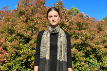 Load image into Gallery viewer, Reversible Cream and Black Pashmina Shawl
