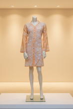 Load image into Gallery viewer, Pastel Peach Cotton Embroidered Button-Front Kurta
