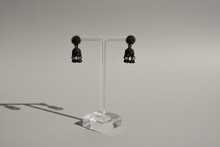Load image into Gallery viewer, Black Lightweight Mini Jhumki Earrings
