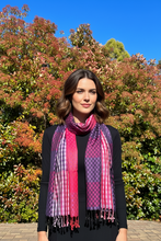 Load image into Gallery viewer, Double Sided Multicolored Plaid Pashmina Shawl
