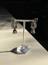 Load image into Gallery viewer, Silver Peacock Jhumki Earrings
