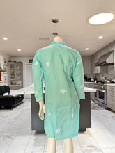 Load image into Gallery viewer, Pastel Sea Green w/Full White Embroidery Cotton Kurta
