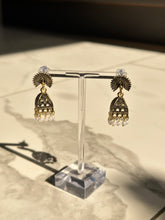 Load image into Gallery viewer, Lightweight Mini Peacock w/Faux Pearl Jhumki Earrings
