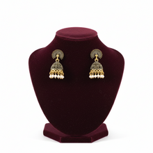 Load image into Gallery viewer, Lightweight Mini Peacock w/Faux Pearl Jhumki Earrings
