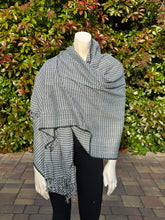 Load image into Gallery viewer, Unisex Black Checkered Cotton Shawl
