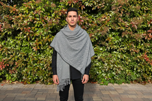 Load image into Gallery viewer, Unisex Black Checkered Cotton Shawl
