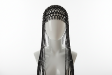 Load image into Gallery viewer, Black Full-Length Beaded Fringe Headpiece
