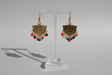 Load image into Gallery viewer, Lightweight Gold w/Multicolored Beads Small Earrings
