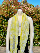 Load image into Gallery viewer, Yellow Gingham Glitter Cotton Scarf
