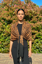 Load image into Gallery viewer, Orange Om Print Pashmina Shawl
