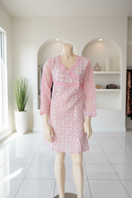 Load image into Gallery viewer, Light Pink Full White Embroidery Cotton Kurta
