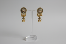 Load image into Gallery viewer, Iridescent Gold Circular Lightweight Jhumki Earrings
