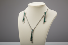 Load image into Gallery viewer, Emerald Green Crystal Y Necklace Set
