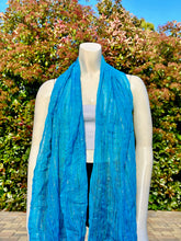 Load image into Gallery viewer, Blue Glitter Cotton Scarf
