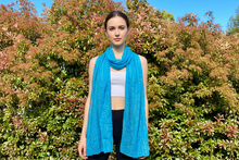 Load image into Gallery viewer, Blue Glitter Cotton Scarf
