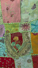 Load and play video in Gallery viewer, Medium Green Patchwork Textile Wall Art
