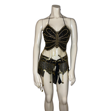 Load image into Gallery viewer, Black Beaded Butterfly Set
