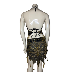 Black Beaded Butterfly Set