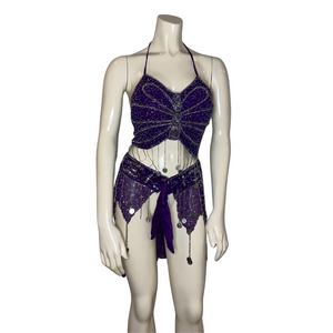 Purple Beaded Butterfly Set