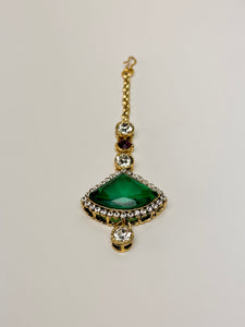 Emerald Triangle Necklace Set w/Tika