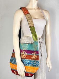 Blue Vibrant Patchwork Crossbody Bag