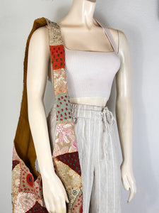 Taupe Patchwork Crossbody Bag